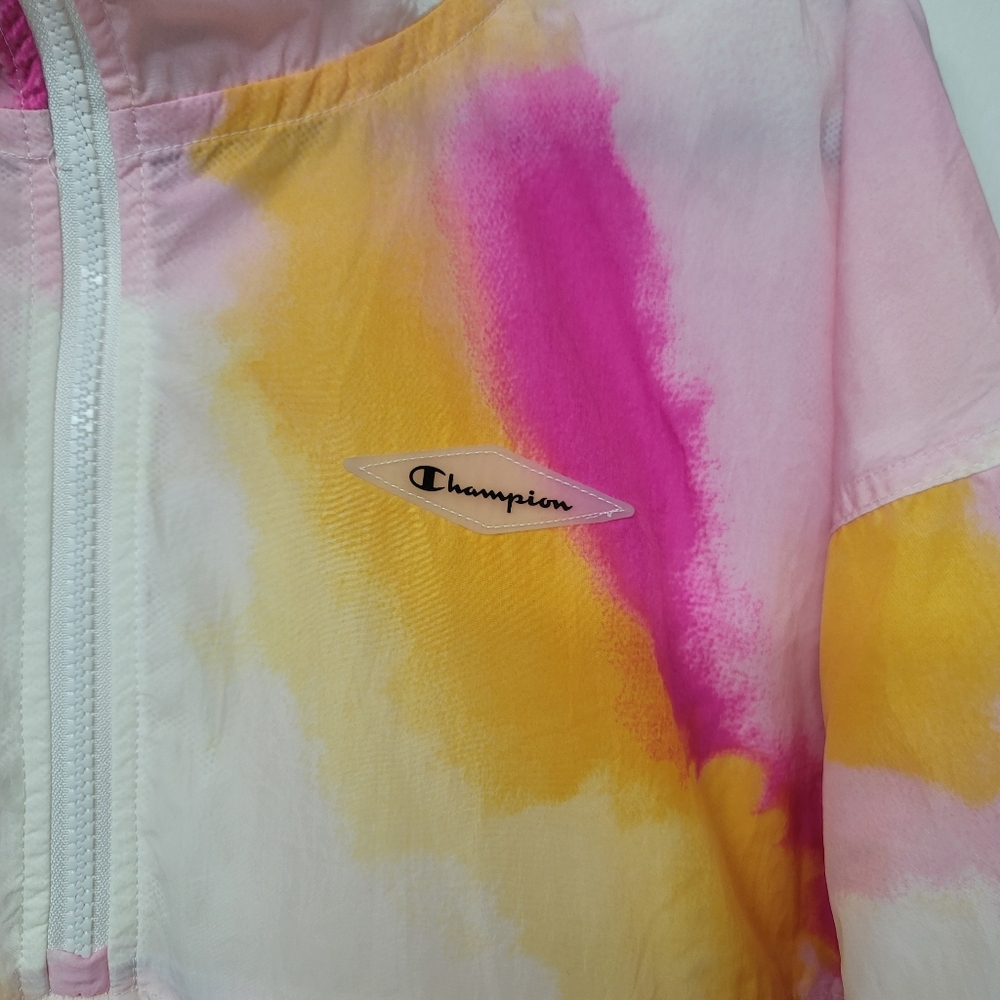 Champion Women's Tie Dye Anorak Jacket Pink Yellow NWT - Picture 6 of 15